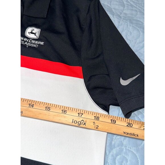 Nike Golf Standard Fit Dri-Fit John Deere Classic Polo Shirt Black/White/Red Men - Picture 9 of 9